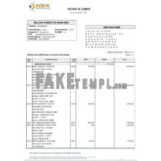 France NSIA Banque fake bank statement Word and PDF template, 4 pages