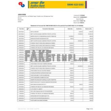 India Andhra fake bank statement Word and PDF template, 2 pages