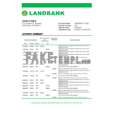 Philiphines The United Coconut Planters (UCPB) passbook fake bank statement Excel and PDF template, 2 pages