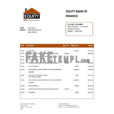 Rwanda Equity Bank of Rwanda fake bank statement Word and PDF template