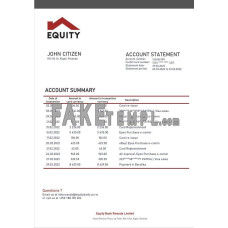 Rwanda Equity fake bank statement Word and PDF template