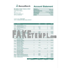 Spain BancaMarch fake bank statement Word and PDF template