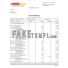 Spain JMMB fake bank statement Word and PDF template, 2 pages