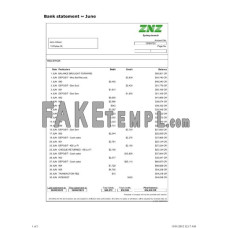 Sydney ZNZ fake bank statement Word and PDF template