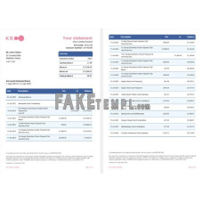 United Kingdom Kroo fake bank statement Word and PDF template, 4 pages