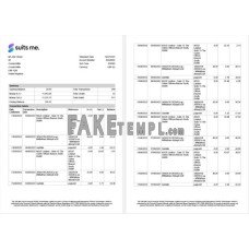 United Kingdom Suits Me fake bank statement Word and PDF template, 2 pages