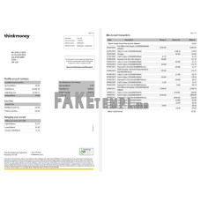 United Kingdom Think Money fake bank statement Word and PDF template, 3 pages