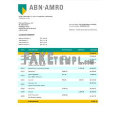 ABN Amro company checking fake business bank statement  Word and PDF template