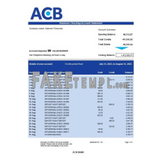 ACB firm fake business bank statement  Word and PDF template