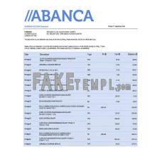 Abanca firm fake business bank statement  Word and PDF template