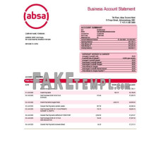 Absa company checking fake business bank statement  Word and PDF template