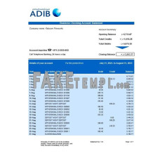 Abu Dhabi Islamic company checking fake business bank statement  Word and PDF template