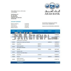 Arab fake business bank statement  Word and PDF template