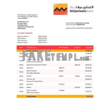 Attijariwafa fake business bank statement  Word and PDF template