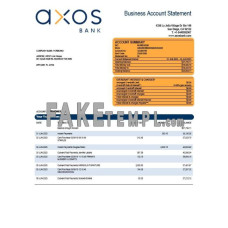 Axos firm fake business bank statement  Word and PDF template