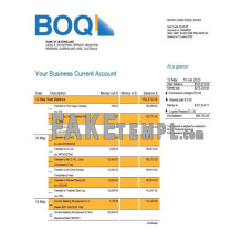 Bank of Queensland fake business bank statement  Word and PDF template