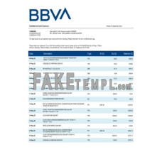 BBVA fake business bank statement  Word and PDF template