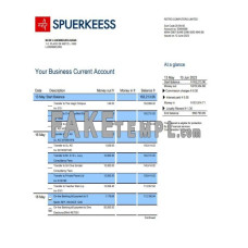 BCEE Luxembourg fake business bank statement  Word and PDF template