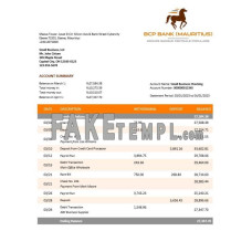 BCP fake business bank statement  Word and PDF template