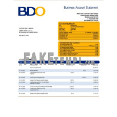 BDO fake business bank statement  Word and PDF template