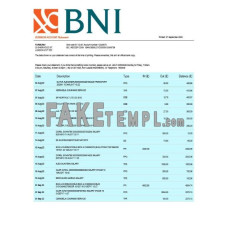 BNI fake business bank statement  Word and PDF template