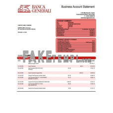 Banca Generali organization checking fake business bank statement  Word and PDF template