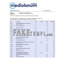 Banca Mediolanum firm fake business bank statement  Word and PDF template