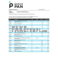 Banco Pan fake business bank statement  Word and PDF template