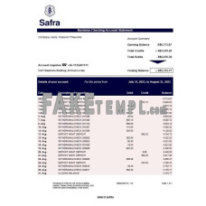 Banco Safra fake business bank statement  Word and PDF template