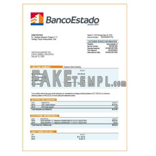 Banco del Estado de Chille organization fake business bank statement  Word and PDF template