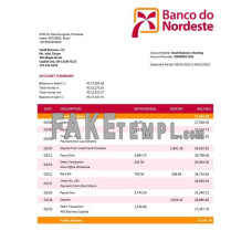 Banco do Nordeste firm fake business bank statement  Word and PDF template