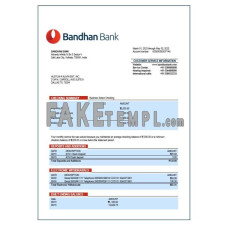 Bandhan organization fake business bank statement  Word and PDF template