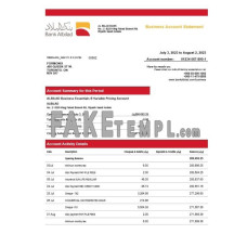 Bank Albilad enterprise fake business bank statement  Word and PDF template