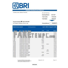 Bank BRI fake business bank statement  Word and PDF template