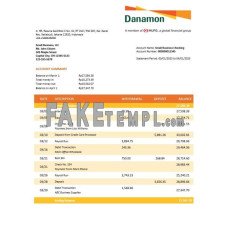 Bank Danamon enterprise fake business bank statement  Word and PDF template