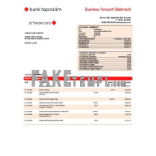 Bank Hapoalim firm fake business bank statement  Word and PDF template