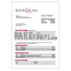 Bank Islam company fake business bank statement  Word and PDF template