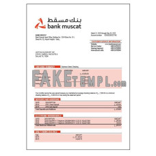 Bank Muscat enterprise fake business bank statement  Word and PDF template