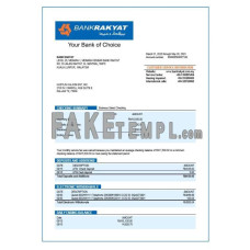 Bank Rakyat fake business bank statement  Word and PDF template