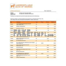 Bank of Georgia checking fake business bank statement  Word and PDF template