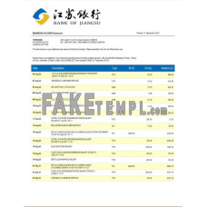 Bank of Jiangsu fake business bank statement  Word and PDF template