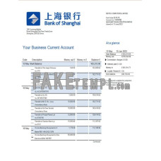 Bank of Shanghai fake business bank statement  Word and PDF template