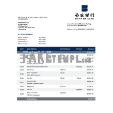 Bank of Xi'An fake business bank statement  Word and PDF template