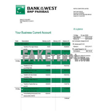 Bank of the West fake business bank statement  Word and PDF template