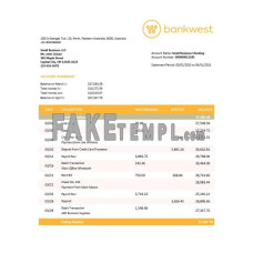 Bankwest fake business bank statement  Word and PDF template