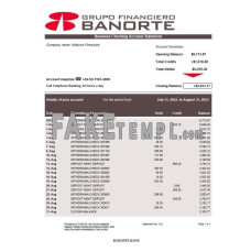 Banorte fake business bank statement  Word and PDF template