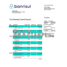 Banrisul fake business bank statement  Word and PDF template