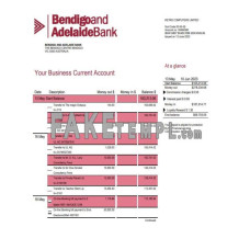 Bendigo and Adelaide fake business bank statement  Word and PDF template