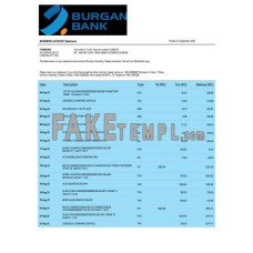 Burgan fake business bank statement  Word and PDF template