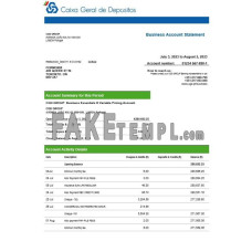 Caixa Geral de Depósitos fake business bank statement  Word and PDF template